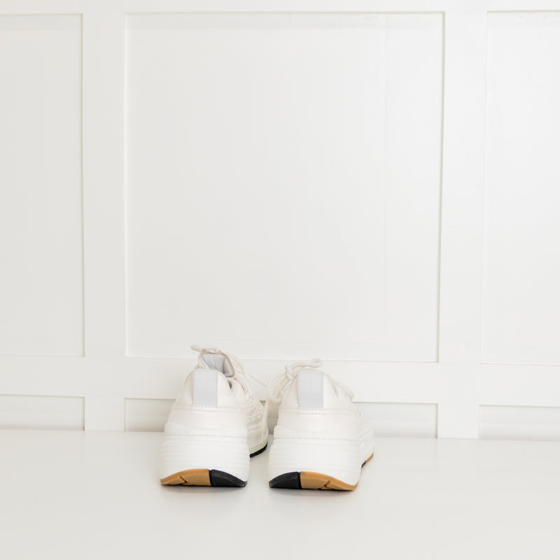 Bottega Veneta White Leather Multi Lace Up Trainers