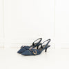 Givenchy Blue Denim Voyou Kitten Heel Slingback