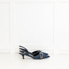 Givenchy Blue Denim Voyou Kitten Heel Slingback