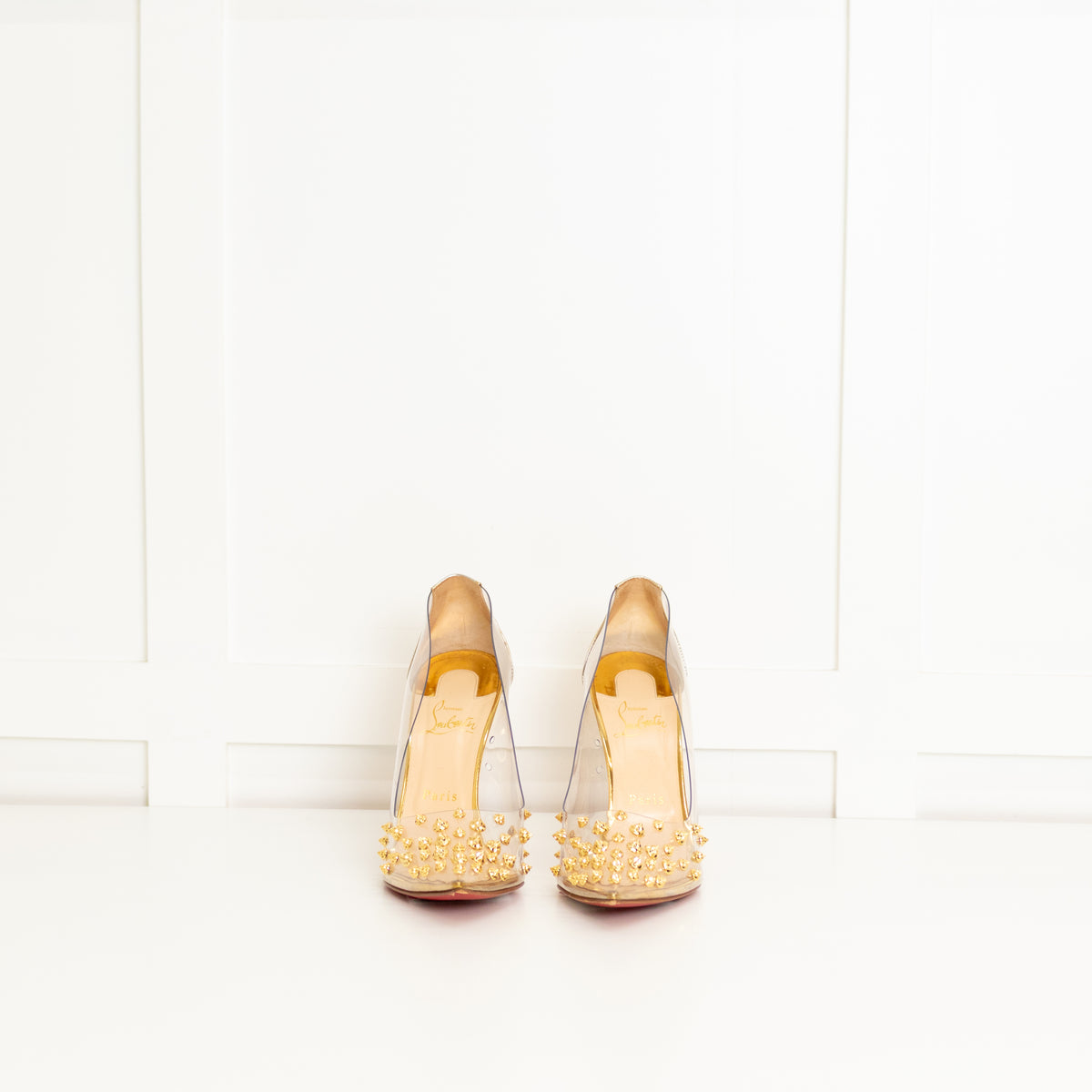 Christian Louboutin PVC And Gold Stud Shoes
