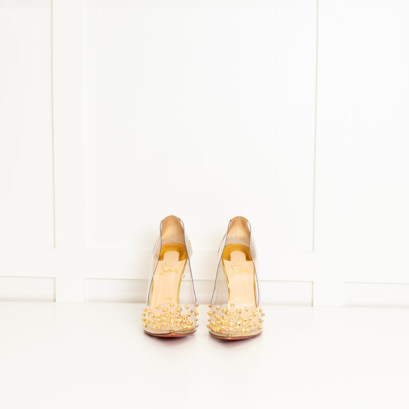 Christian Louboutin PVC And Gold Stud Shoes
