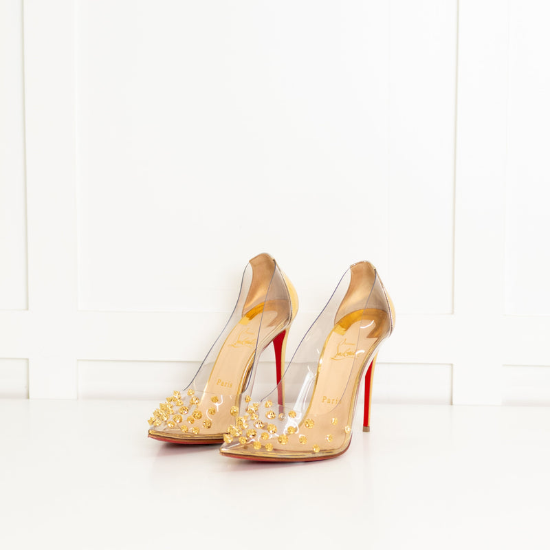 Christian Louboutin PVC And Gold Stud Shoes