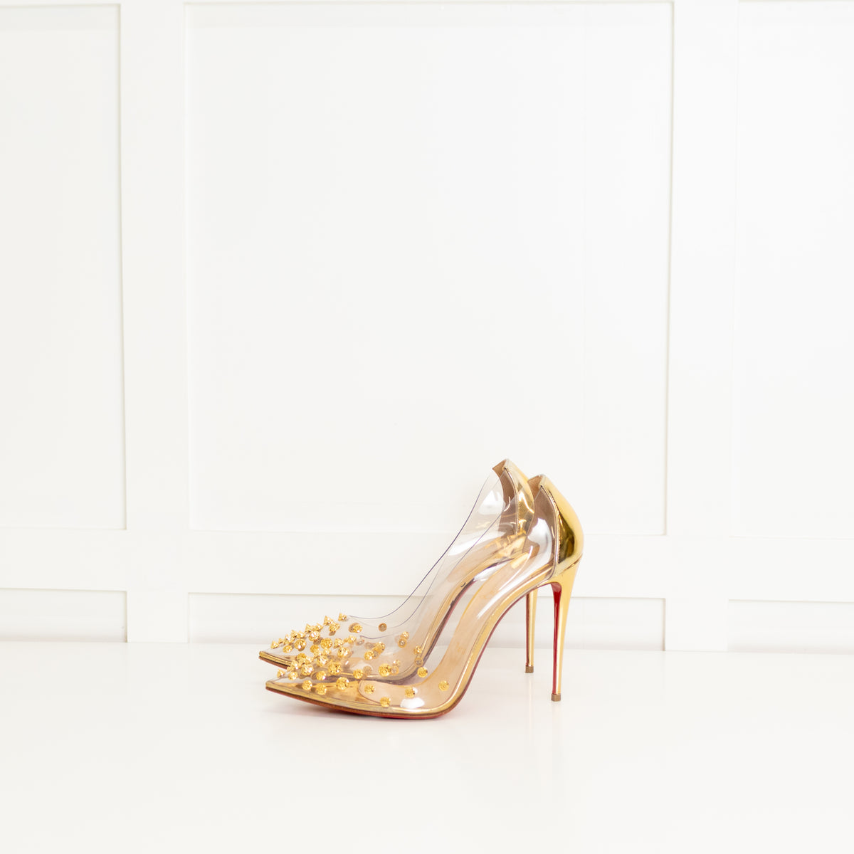 Christian Louboutin PVC And Gold Stud Shoes