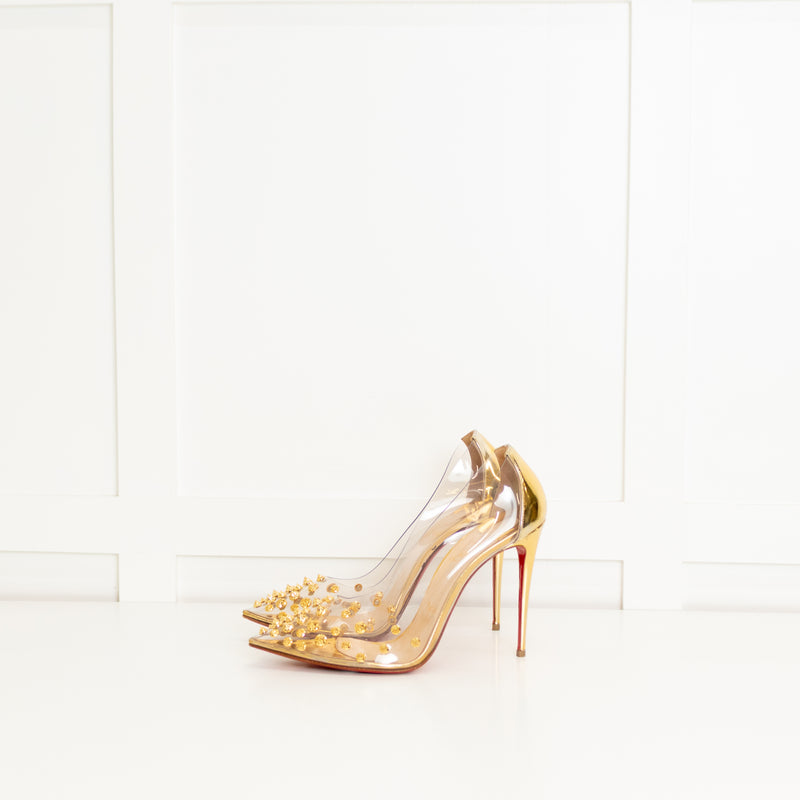 Christian Louboutin PVC And Gold Stud Shoes