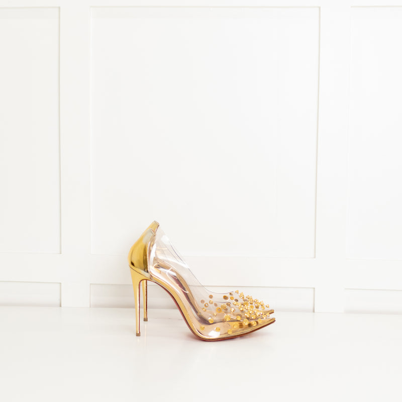 Christian Louboutin PVC And Gold Stud Shoes