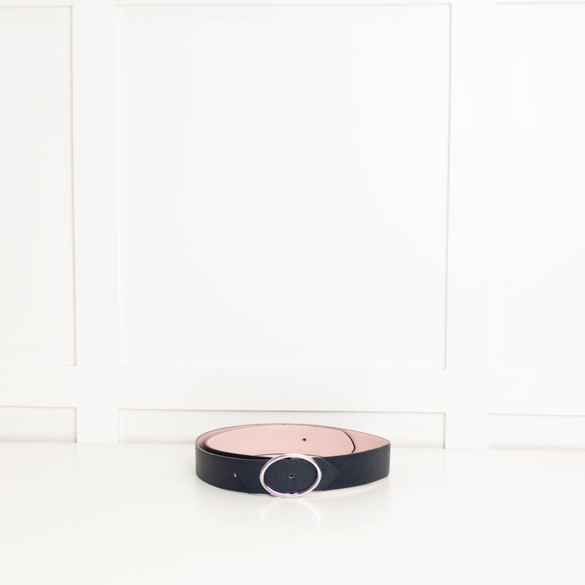 Longchamp Navy Pink Reversible Belt