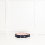 Longchamp Navy Pink Reversible Belt