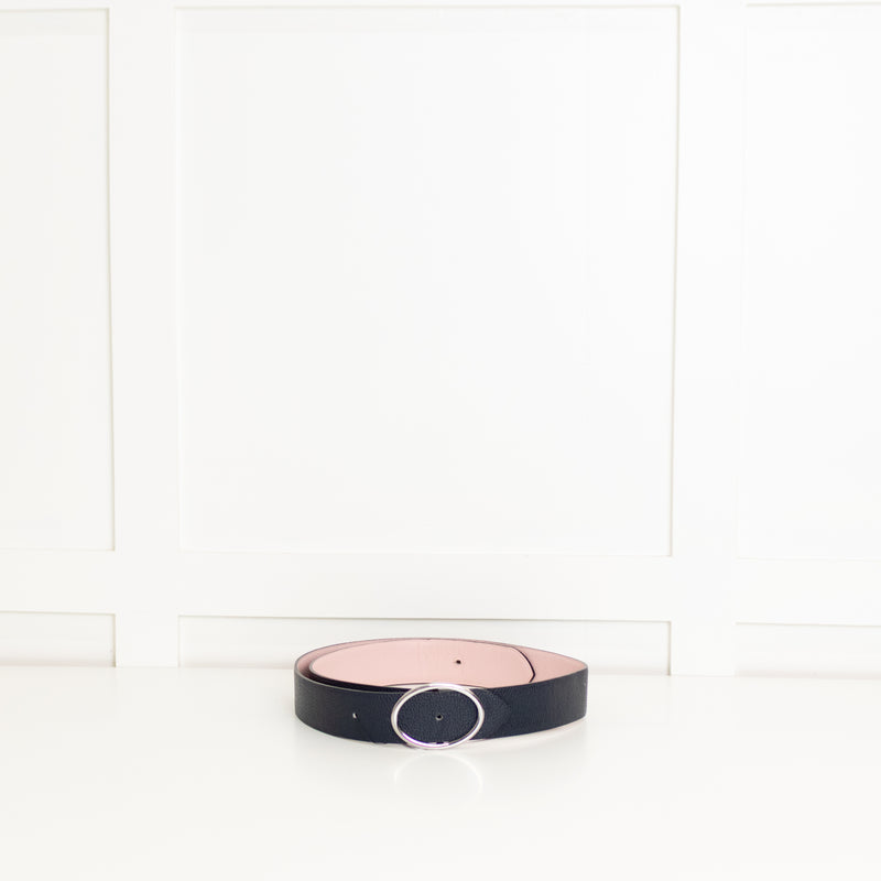 Longchamp Navy Pink Reversible Belt