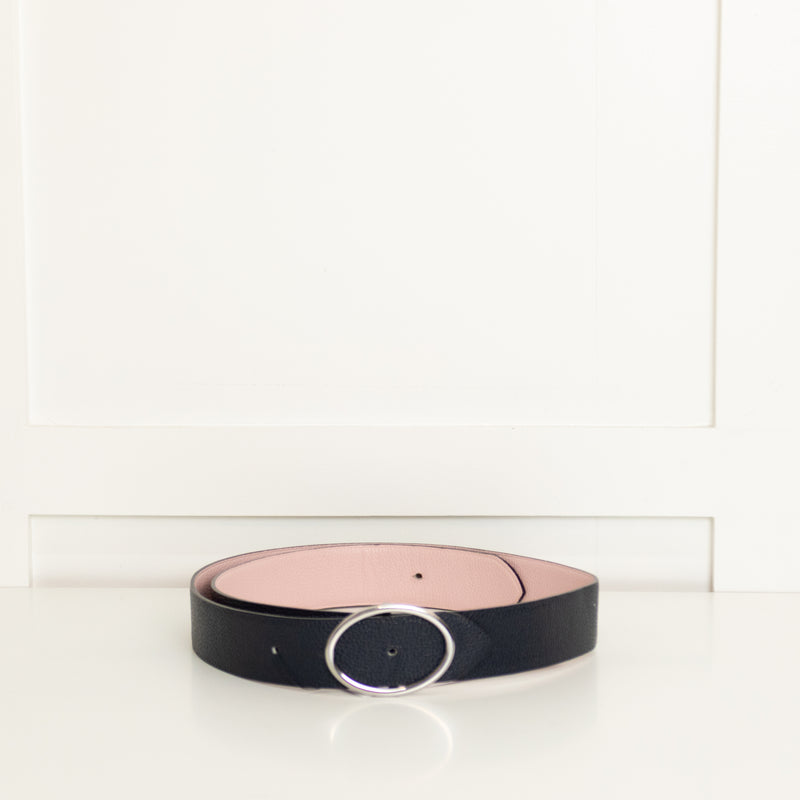 Longchamp Navy Pink Reversible Belt