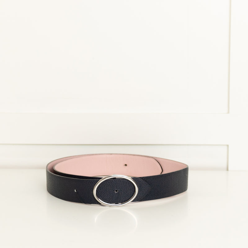 Longchamp Navy Pink Reversible Belt