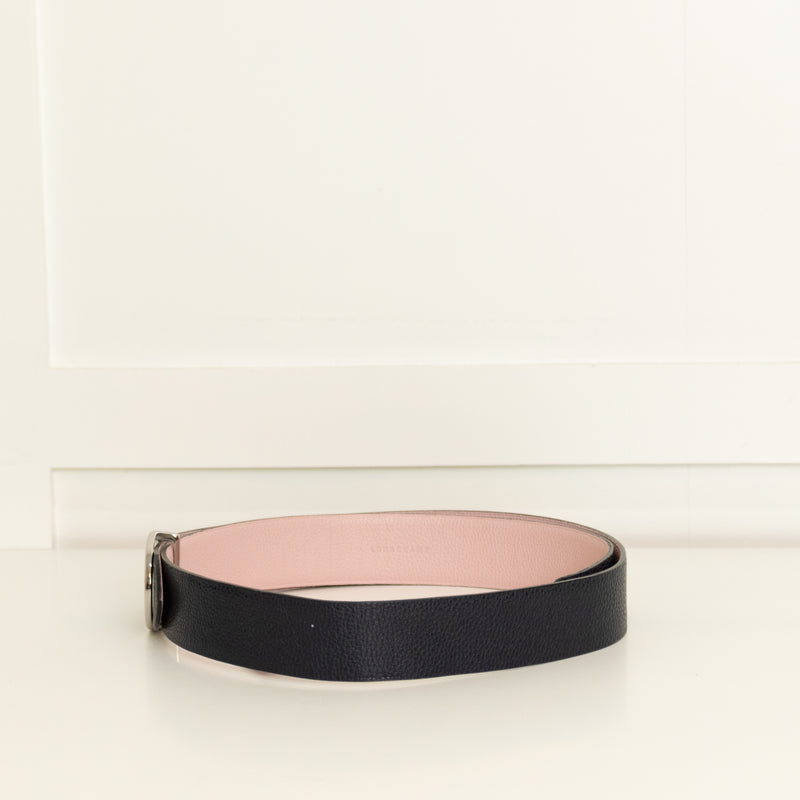 Longchamp Navy Pink Reversible Belt