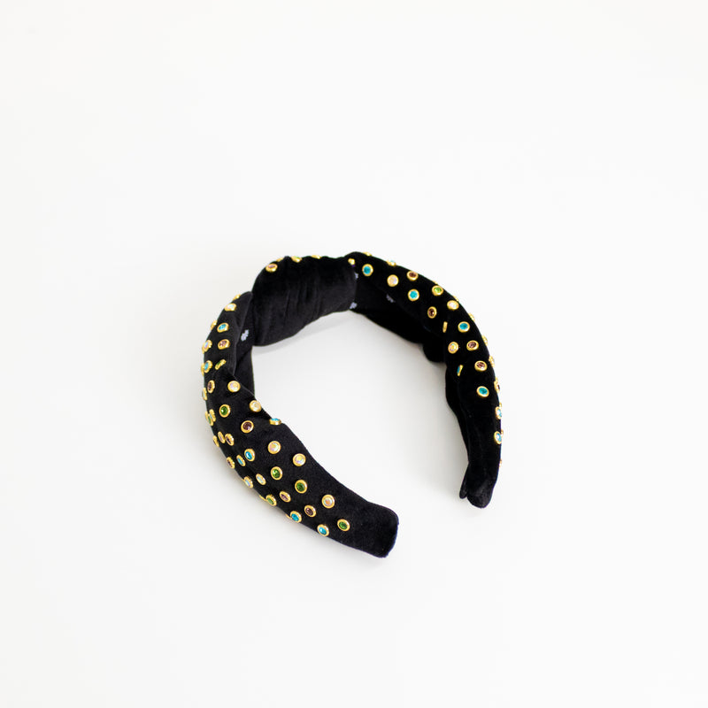 lele Sadoughi Black Velvet Jewelled Headband