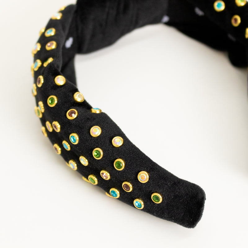lele Sadoughi Black Velvet Jewelled Headband