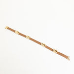 Bvlgari Brown Leather Interlocking Rings Double Coiled Bracelet
