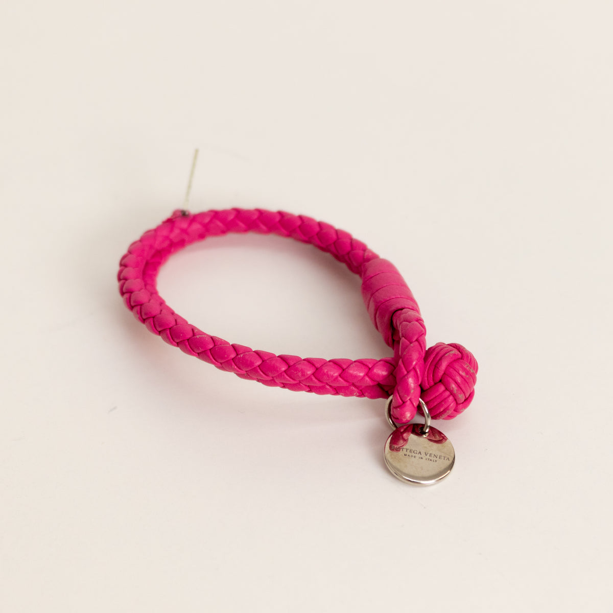 Bottega Veneta Pink Intrecciato Leather Double Strand Bracelet