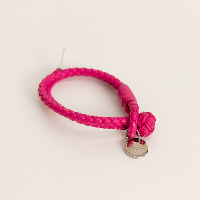 Bottega Veneta Pink Intrecciato Leather Double Strand Bracelet