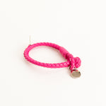 Bottega Veneta Pink Intrecciato Leather Double Strand Bracelet