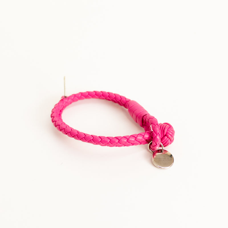 Bottega Veneta Pink Intrecciato Leather Double Strand Bracelet