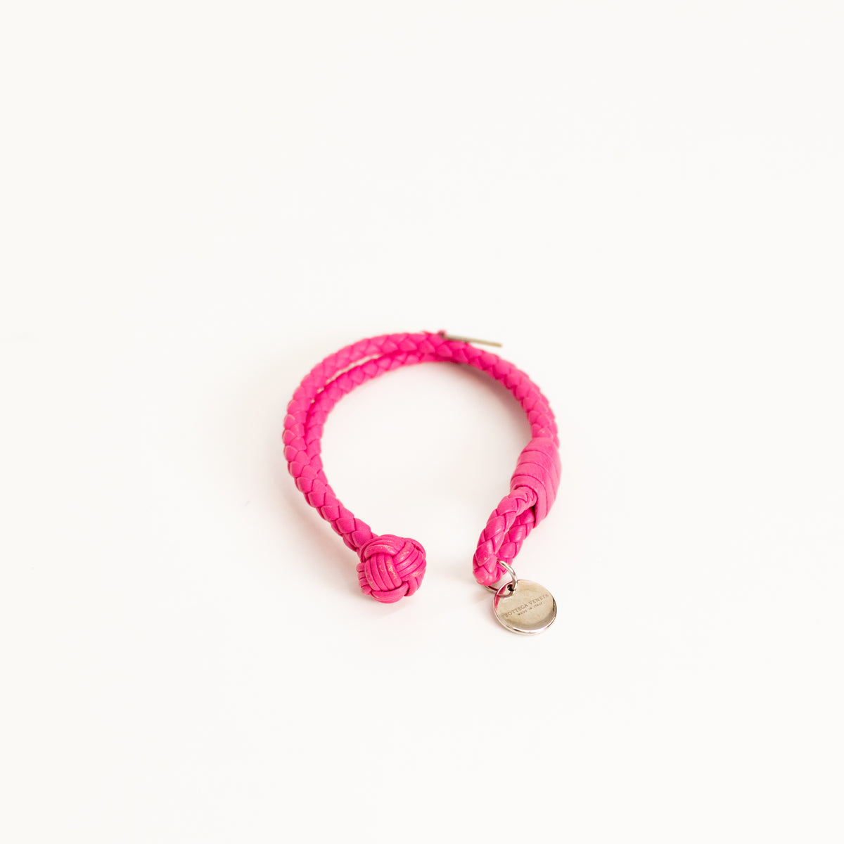 Bottega Veneta Pink Intrecciato Leather Double Strand Bracelet