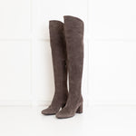 Saint Laurent Grey Suede Over The Knee Boots