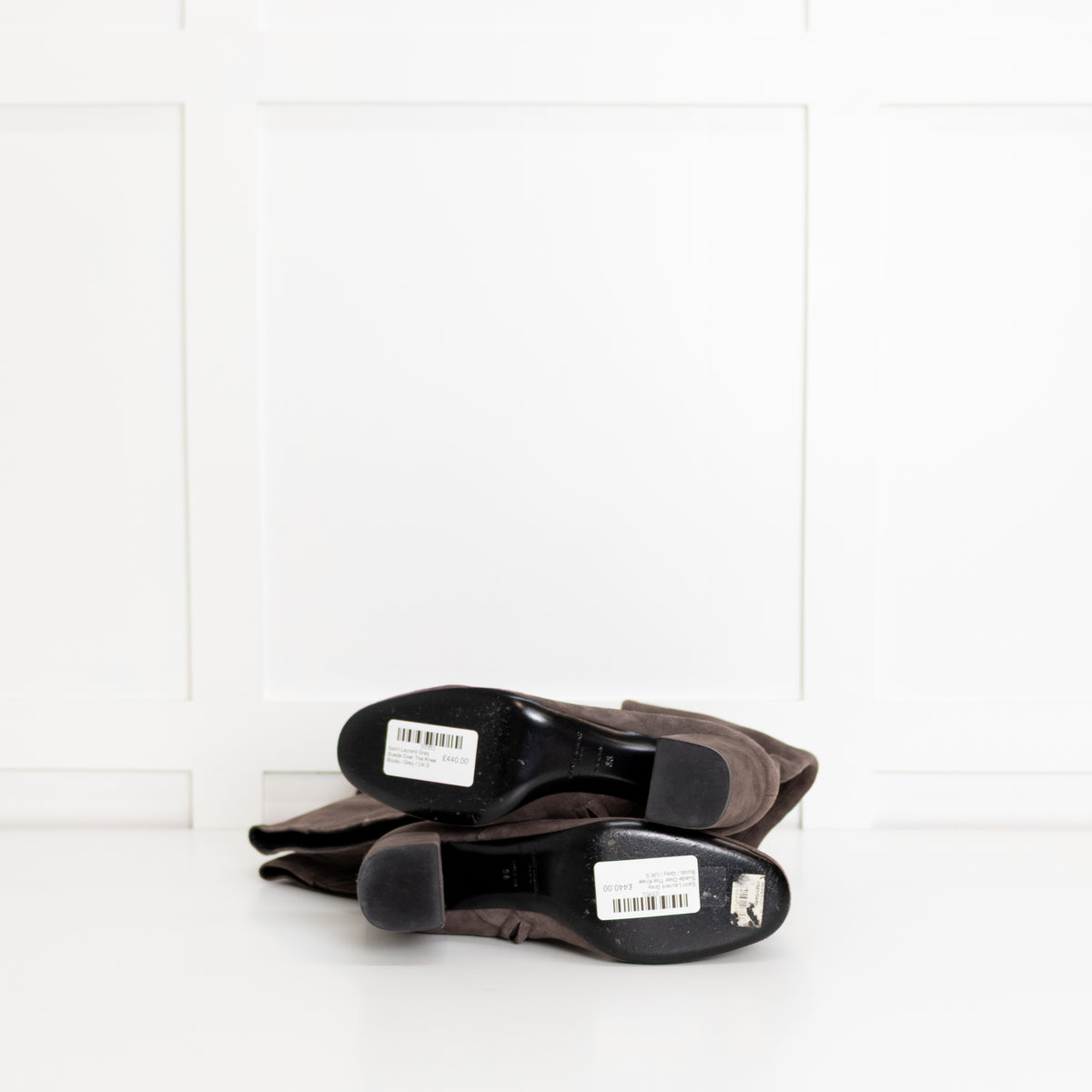 Saint Laurent Grey Suede Over The Knee Boots