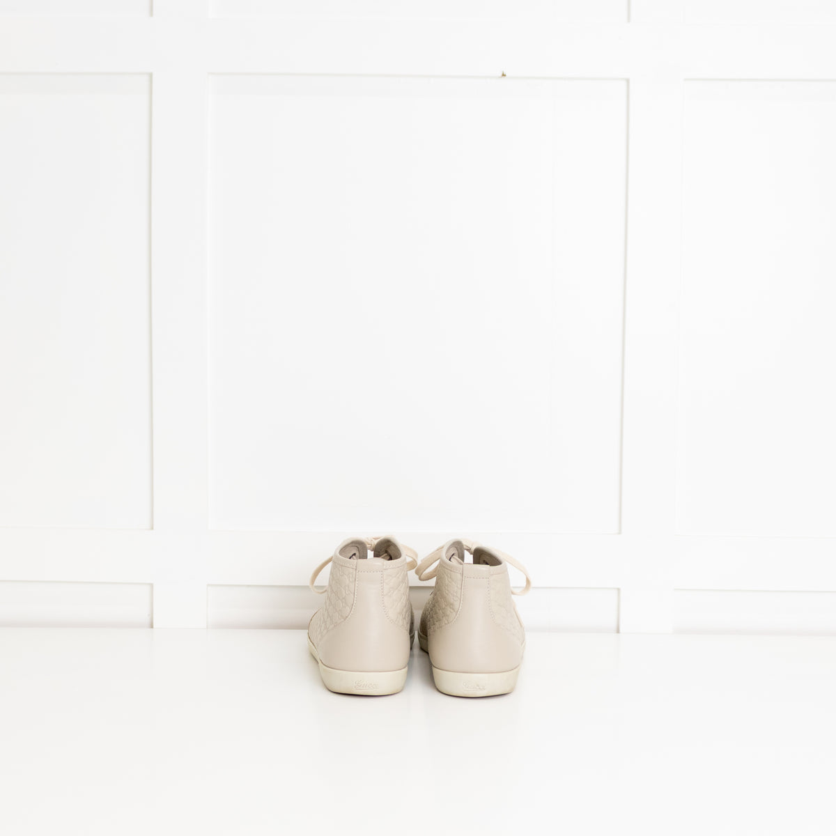 Gucci Beige Monogram Canvas High-Top Trainers