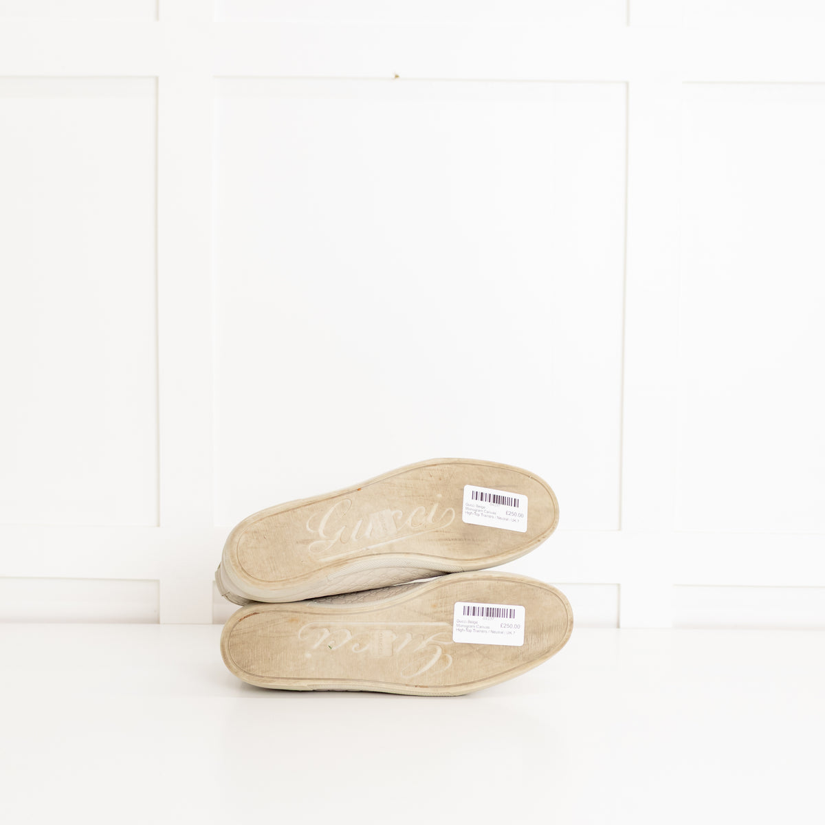 Gucci Beige Monogram Canvas High-Top Trainers