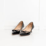 Valentino Black Patent Pointy Kitten Heel Shoes