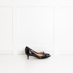 Valentino Black Patent Pointy Kitten Heel Shoes
