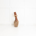 Gucci Tan Canvas Monogram Bamboo Half Moon Hobo Bag