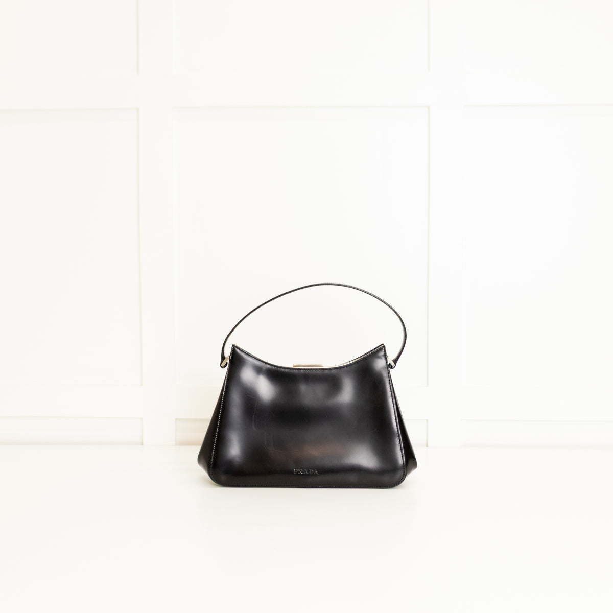 Prada Black Leather Top Handle Bag