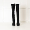 Stuart Weitzman Black Silver Stud Knee Length Suede Boots