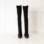 Stuart Weitzman Black Silver Stud Knee Length Suede Boots