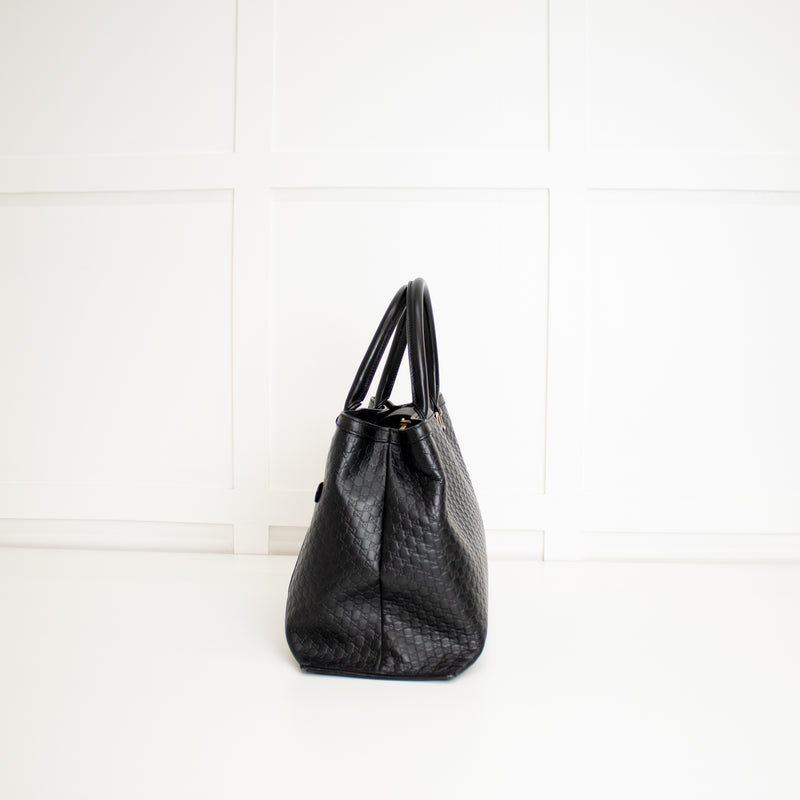 Gucci Black Micro Guccisimma Tote Bag