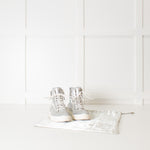 Giuseppe Zanotti Silver Multi Diamante Leather High Top Trainers