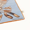 Longchamp Blue Brown Tribal Print Scarf