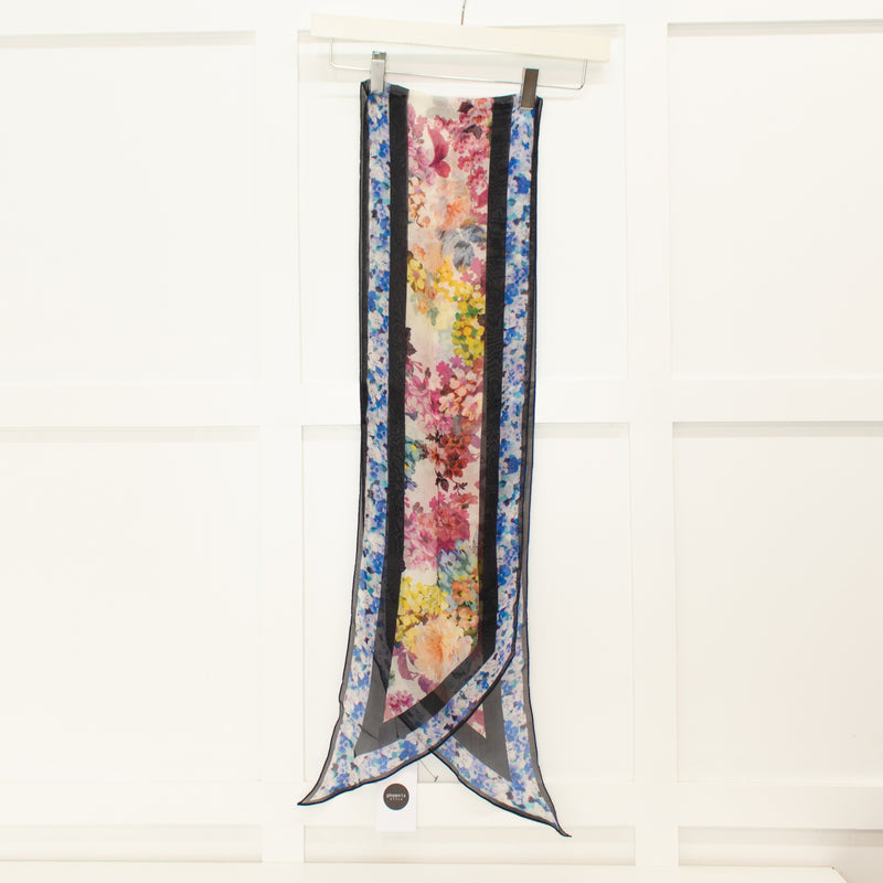 Dolce & Gabbana Multi Colour Floral Narrow Silk Scarf