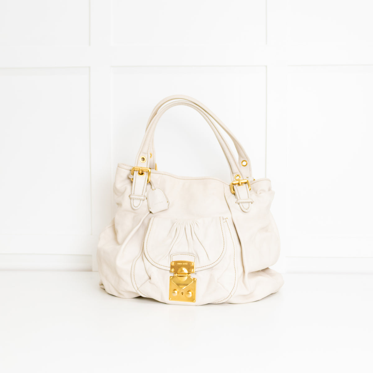 Miu Miu Large Cream Tote Bag