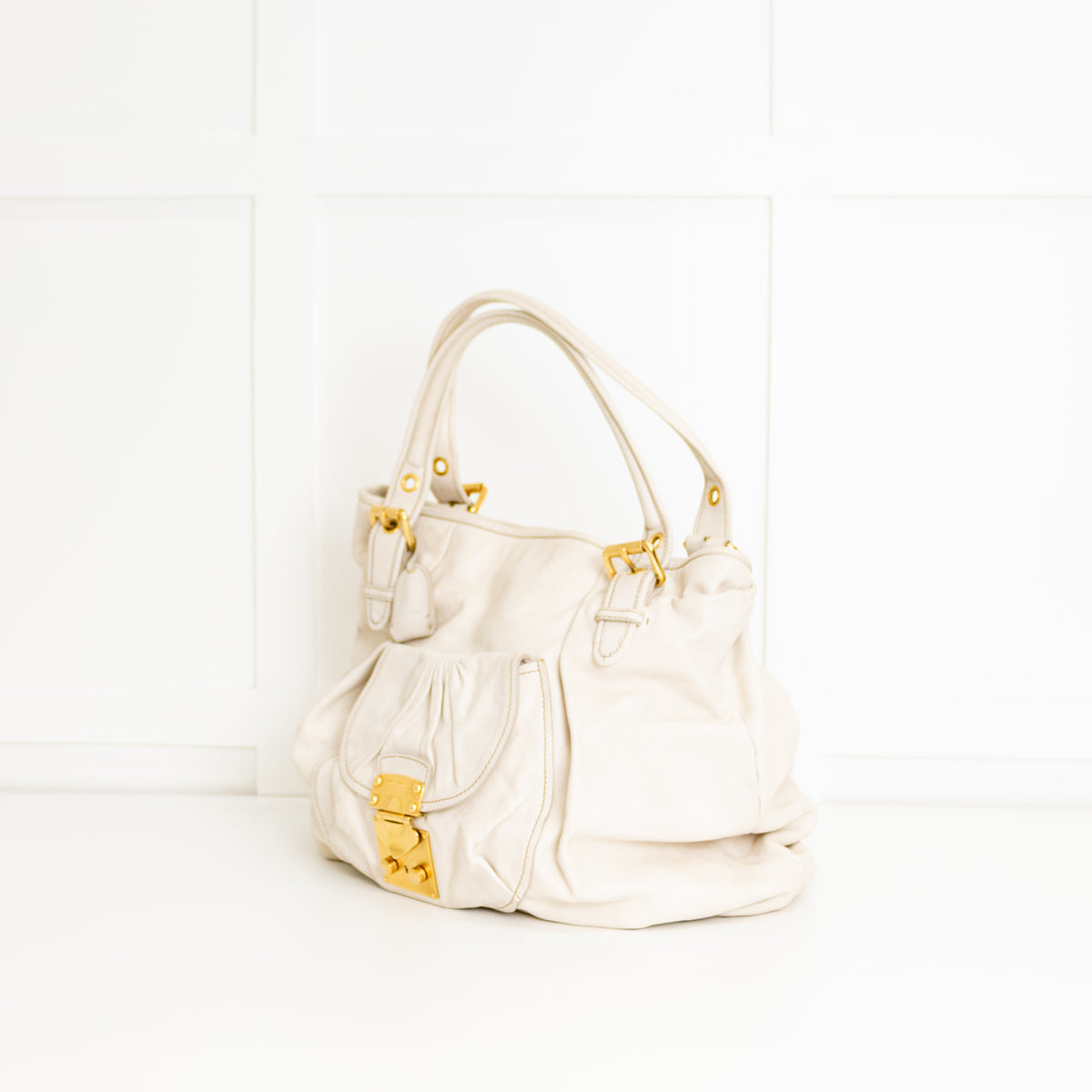 Miu Miu Large Cream Tote Bag