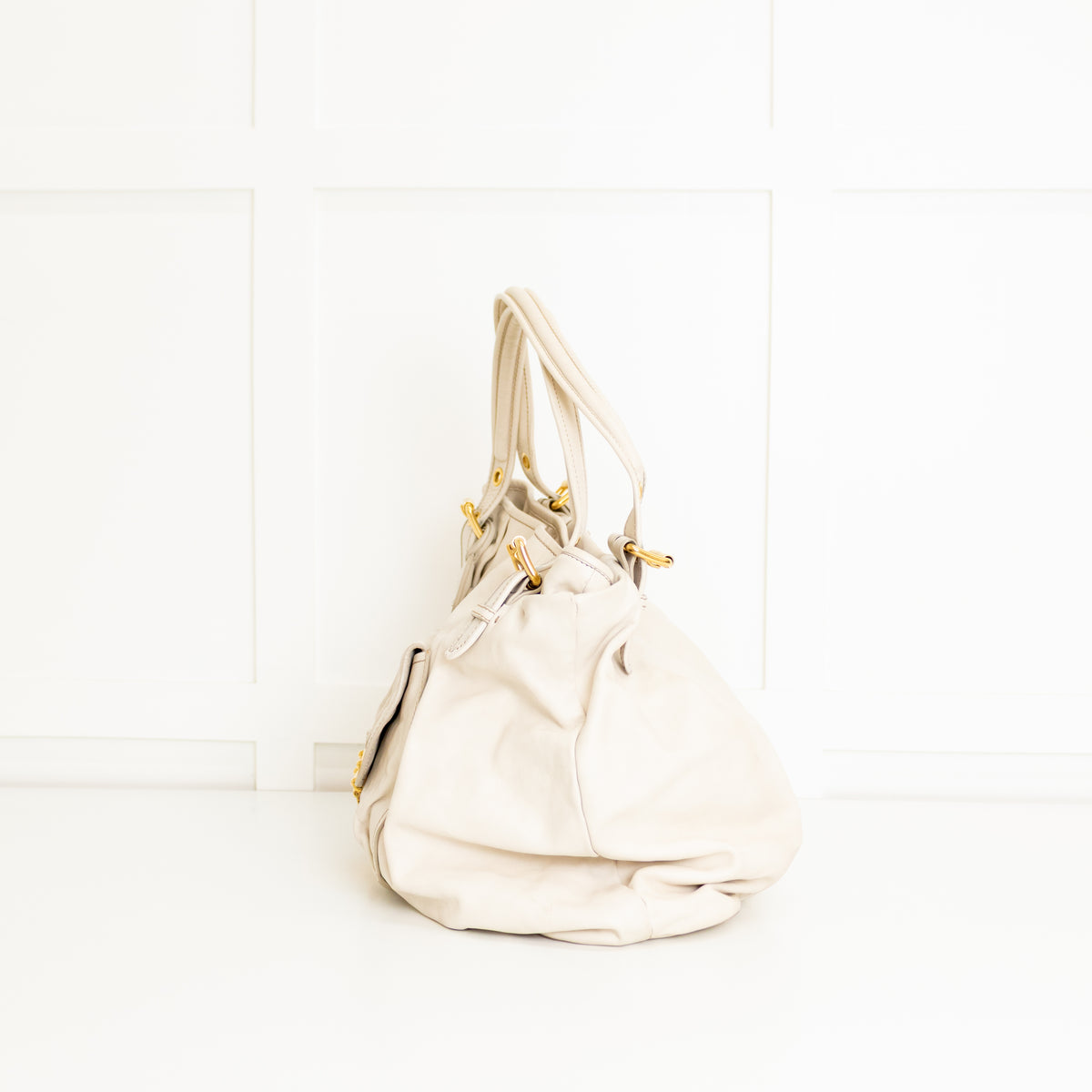 Miu Miu Large Cream Tote Bag