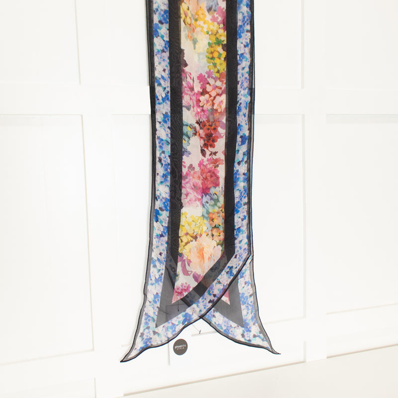 Dolce & Gabbana Multi Colour Floral Narrow Silk Scarf