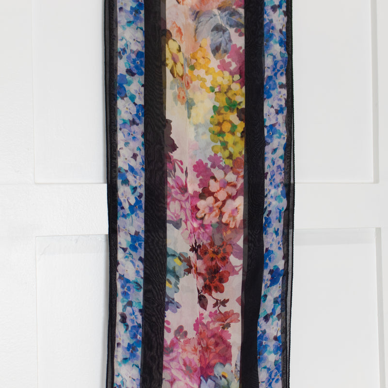 Dolce & Gabbana Multi Colour Floral Narrow Silk Scarf