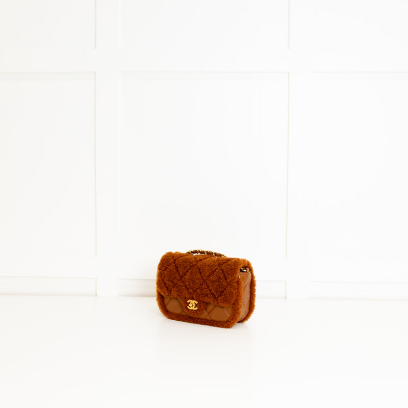 Chanel Brown Quilted Teddy Flap