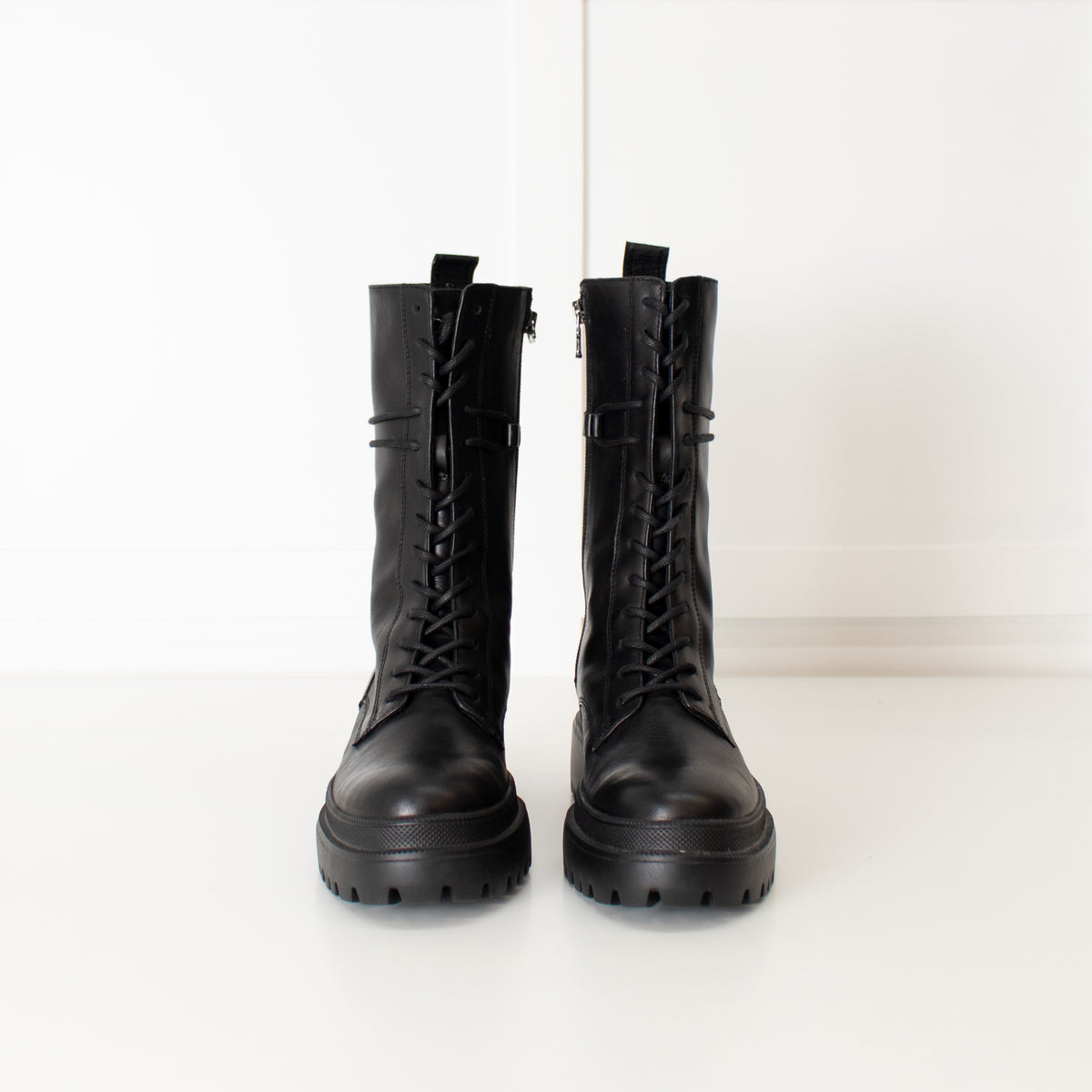 Bogner Black Leather High Boots
