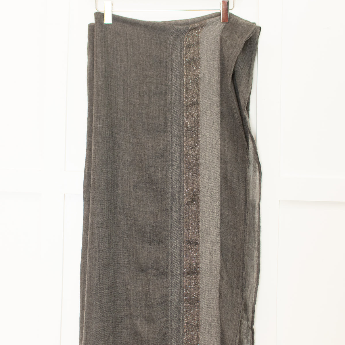 Brunello Cucinelli Grey 100% Cashmere Shawl