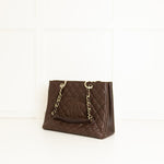 Chanel Chocolate Brown Caviar Leather Grand Shopper Tote