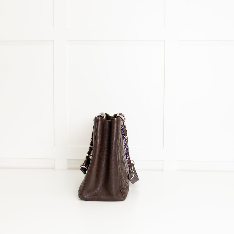 Chanel Chocolate Brown Caviar Leather Grand Shopper Tote