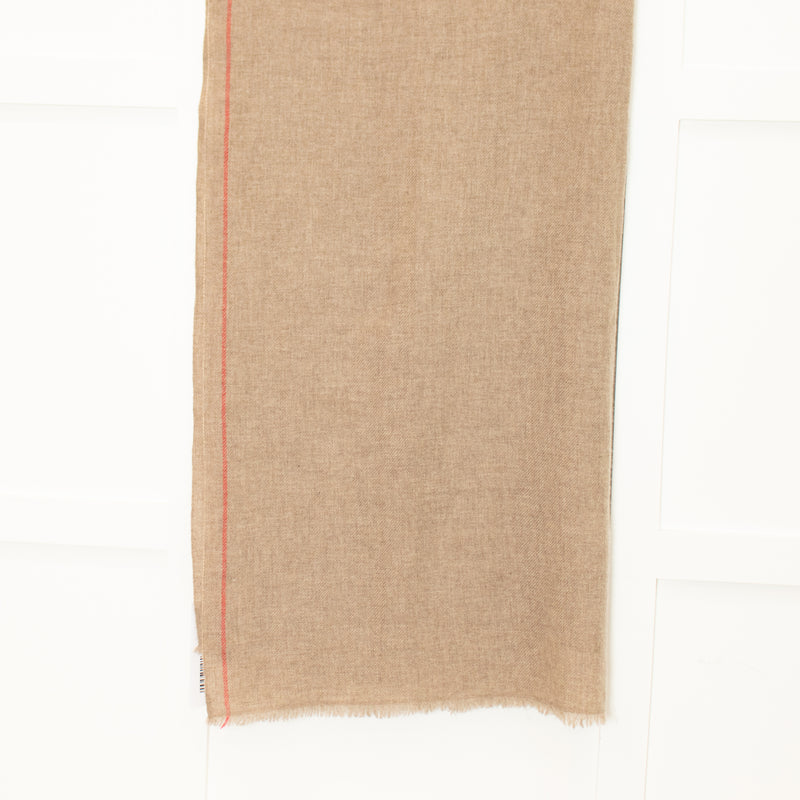 Isabel Marant Brown Cashmere Scarf with Red Trim