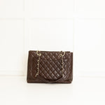 Chanel Chocolate Brown Caviar Leather Grand Shopper Tote