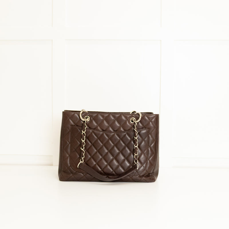 Chanel Chocolate Brown Caviar Leather Grand Shopper Tote